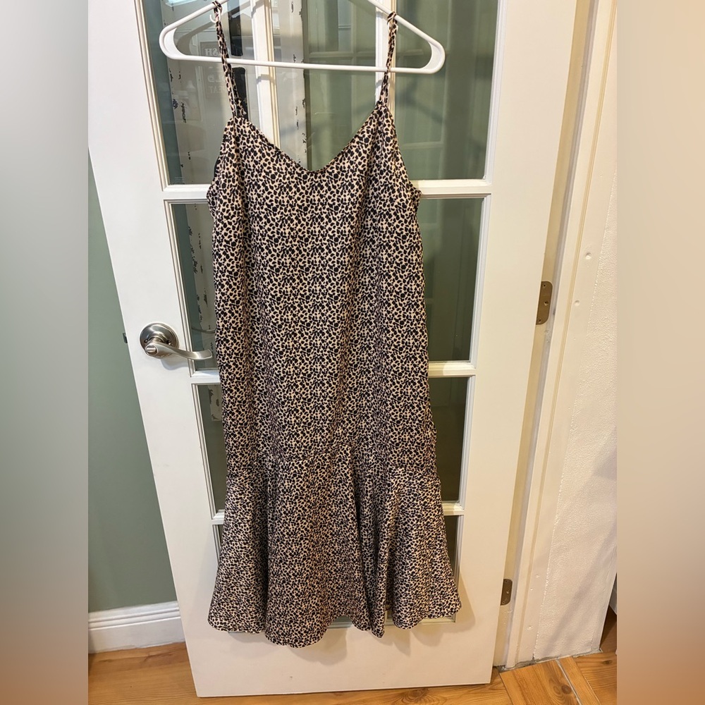 Urban outfitters midi length Leopard Print Slip Dress - Neutral Tones